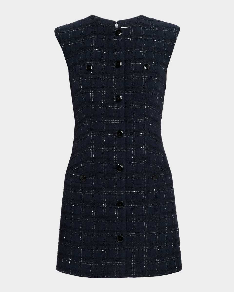 Tamara Button-Front Tailored Mini Dress